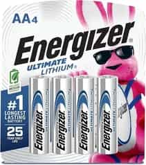 4-Count Energizer Ultimate Lithium AA Batteries