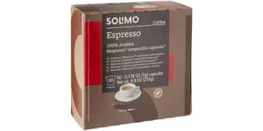 Amazon Brand Solimo Espresso Capsules Med 50 Ct
