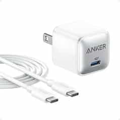 Anker Nano Pro 20W USB C Compact Fast Wall Charger (White)