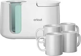 Cricut Mug Press + 4 Blank Mugs (12oz each)