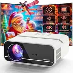 DBPOWER 4K Projector with 5G WiFi and Two-Way Bluetooth