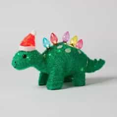 Dinosaur with Santa Hat Christmas Novelty Sculpture Light 