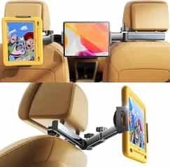 LISEN 3-in-1 Car Tablet Holder for iPad & Kids