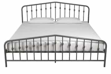 Novogratz Bushwick Metal Bed, King, Gunmetal Gray 