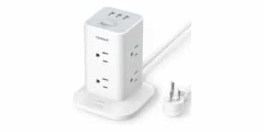 TESSAN Surge Protector Tower (8 Outlets, 3 USB)