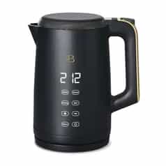 Beautiful 1.7-Liter Electric Kettle 1500 W with One-Touch Activation, Black Sesame by Drew Barrymore