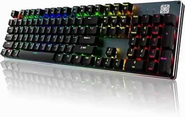 Black Emblem Mechanical Gaming Keyboard with Clicky Blue Switches
