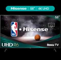 Hisense 58" Class 4K UHD LED LCD Roku Smart TV HDR R6 Series 58R6E3