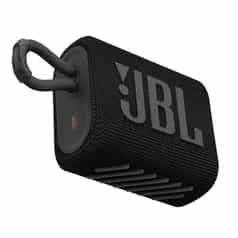 JBL Go 3 Portable Speaker with Bluetooth Built-in Battery Waterproof and Dustproof Feature - Black