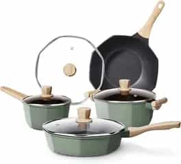 RealCool Pots and Pans Set Non Stick, 8 Pieces Induction Cookware, Octagon Nonstick Kitchen Cookware Sets